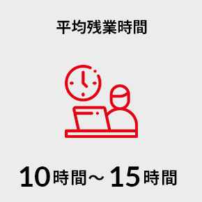 平均残業時間 10時間～15時間